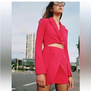 Zara Hot Pink Cut Out Dress